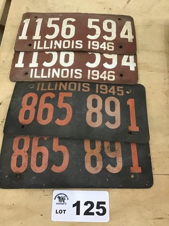 1945, 1946 SOYBEAN LICENSE PLATES