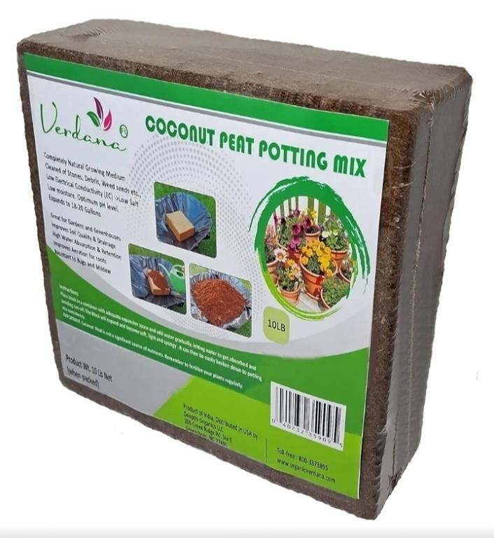 Verdana Coco Coir Brick Potting Mix - 10 Lb