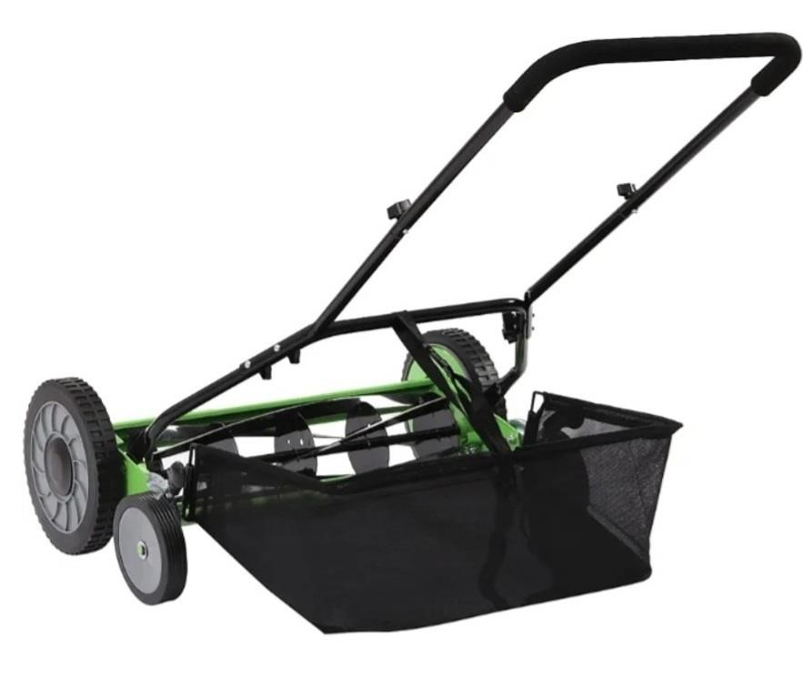 20" Lawn Mower,5-Blade Cordless Manual Reel Lawn