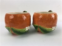 Martha Stewart Large Orange Fruit Mugs