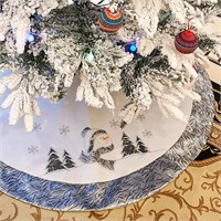 WEWILL 36'' Luxury Snowman Christmas Tree Skirt Si
