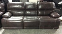 Dual Power Recline Leather Sofa