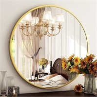 NEW 30" HARRITPURE Round Mirror 30 Gold Wall