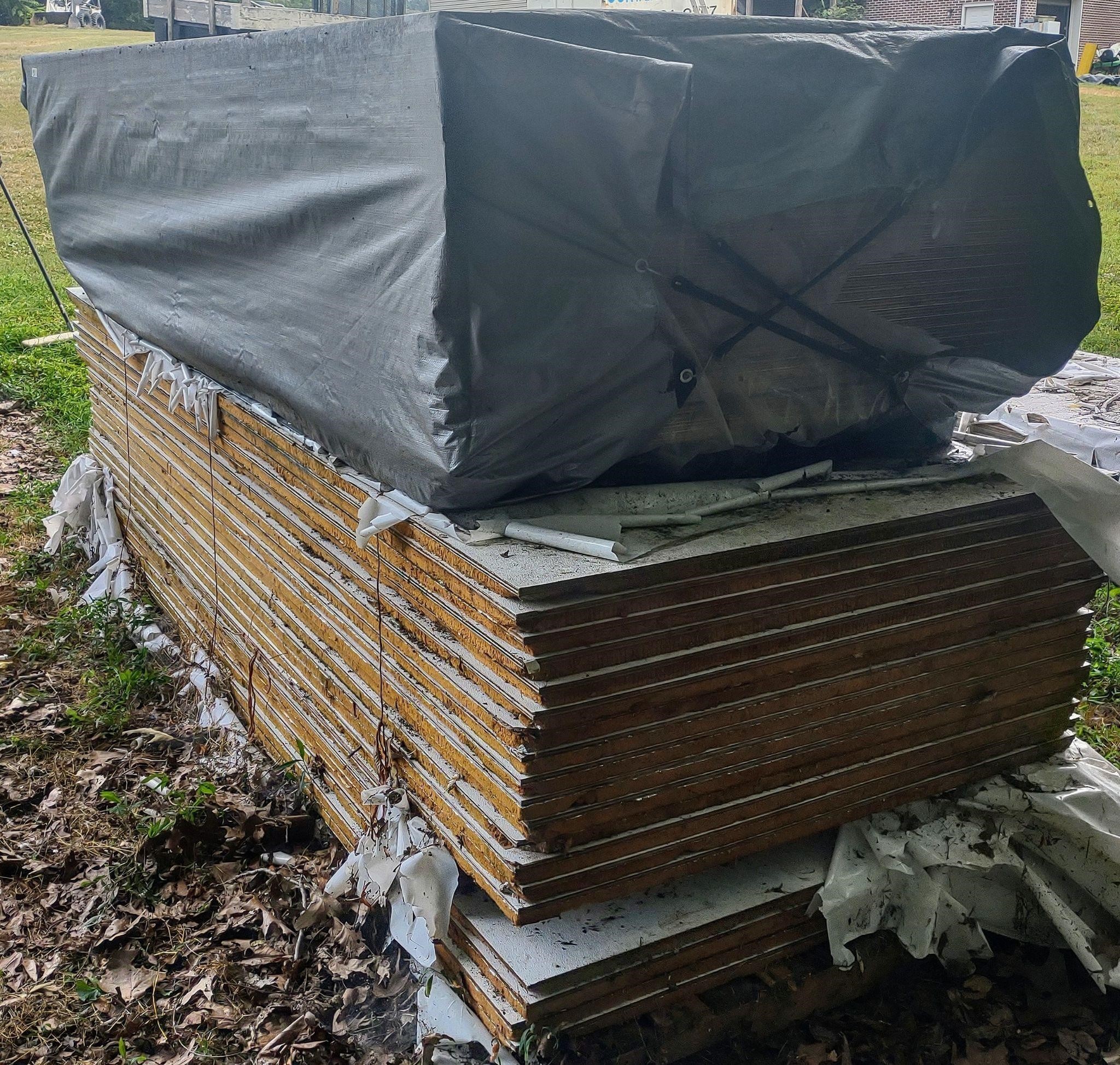 Lot of 22 Insulated Panels, 31 Tarped Plywood