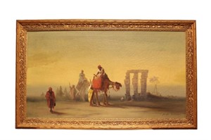 19th.C Signed Oil on Canvas.