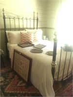 VICTORIAN DOUBLE BRASS & NICKLE BEDSTEAD