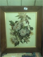 FRAMED VICTORIAN OIL PAINTING ON GLASS