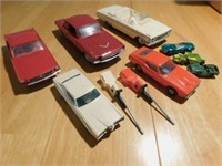plastic & metal toy cars