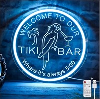 Tiki Bar Neon Sign with Remote for Bar
