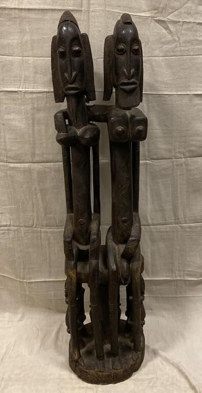 African Wooden Couple Carving