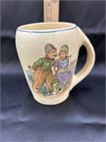 Antique pottery souvenir mug