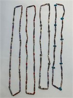 4 Recycled Paper Bead Necklaces
