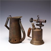 Primitive torch and and oil can
