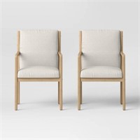 Esters Wood Arm Dining Chair Cream/Natural Wood -