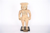 Veracruz Sun Priest Pre-Columbian Clay Sculpture
