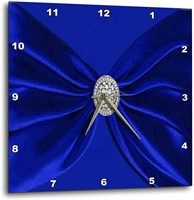 3dRose Royal Blue Velvet Sash Wall Clock, 15x15
