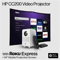 HP CC200 FHD Projector + Roku + 84 Screen