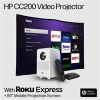 HP CC200 FHD Projector + Roku + 84 Screen