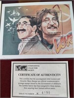 John Lennon/ Groucho Marx Collector Stamps w/ COA