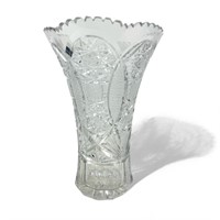 Czechoslovakian Cut Crystal Glass Vase