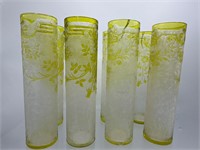 French St. Louis or baccarat chartreuse cameo vase