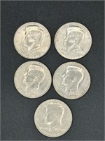 5 1976 Bicentennial Kennedy Half Dollars