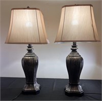 Ceramic Base Pair of Lamps