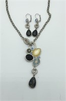LIA SOPHIA Faceted Faux Opal Necklace & Earrings