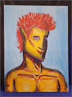 Original oil on canvas signed "Asshole Ed"