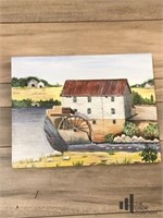 Waterwheel Painting Signed by Artist