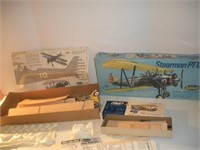 2 Balsa Wood Airplane Kits, Rubber Powered