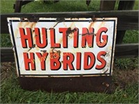 Double sided porcelain Hulting Hybrids seed sign