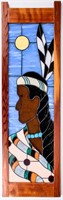 Stained Glass Window Native American Indian Art
