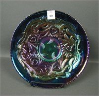 Fenton Blk Amethyst Captive Rose Plate