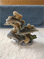 Porcelain Dolphin Trio Figurine - 4"