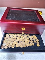 Jewelry Box w/ 140~ Wheat Pennies