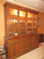 wooden cabinet with lights (no contents)