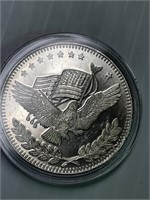 Eagle with Flag 1 ounce silver round