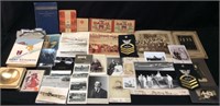 ASSORTED COLLECTIBLES, VTG. PICTURES, POSTCARDS,