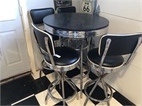 50's Diner Style High Top Table and Chairs