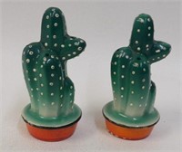Vintage Cactus Plants in Orange Pots
