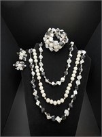 Hobe Black and white jewelry set