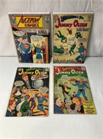 4 Vintage Jimmy Olsen / Action 12 Cent Comic Books