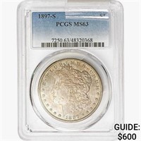 1897-S Morgan Silver Dollar PCGS MS63