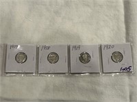 Mercury Dimes 1917-18-19-20