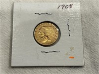 1908 $2.50 Indian Head Gold Coin