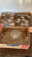 3 Boxes Of Clear Glass Wine Bowls Goblets Cut