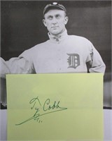 Ty Cobb Signed Autograph Book Page