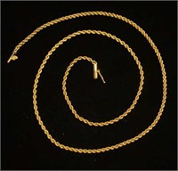 14K yellow gold 18 inch rope necklace