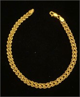 10K yellow gold 7 inch double rope bracelet